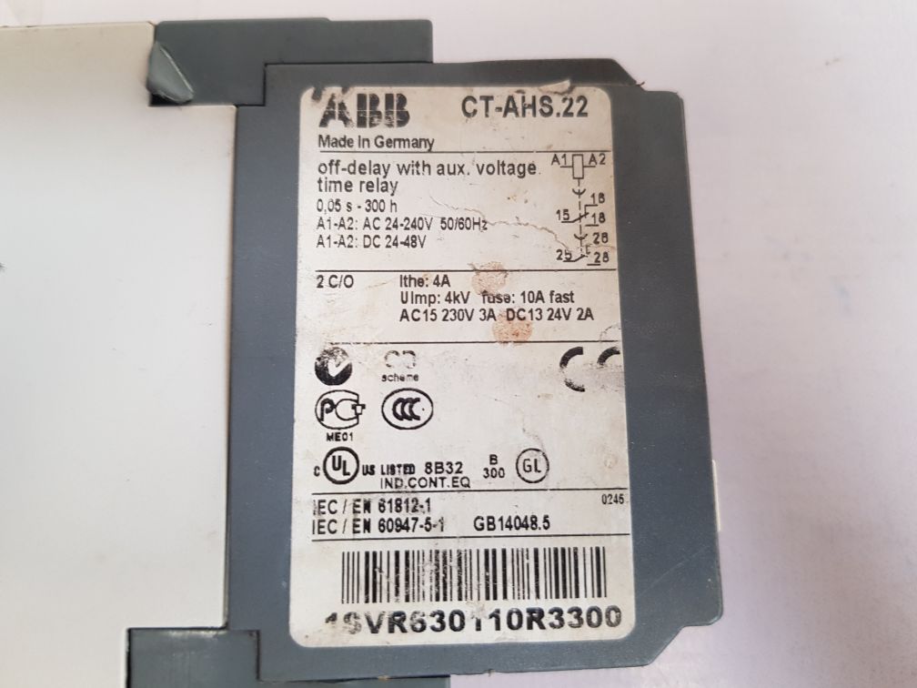 Abb Ct-ahs.22 Off-delay With Aux. Voltage Time Relay 230V 3A 1Svr630110R3300