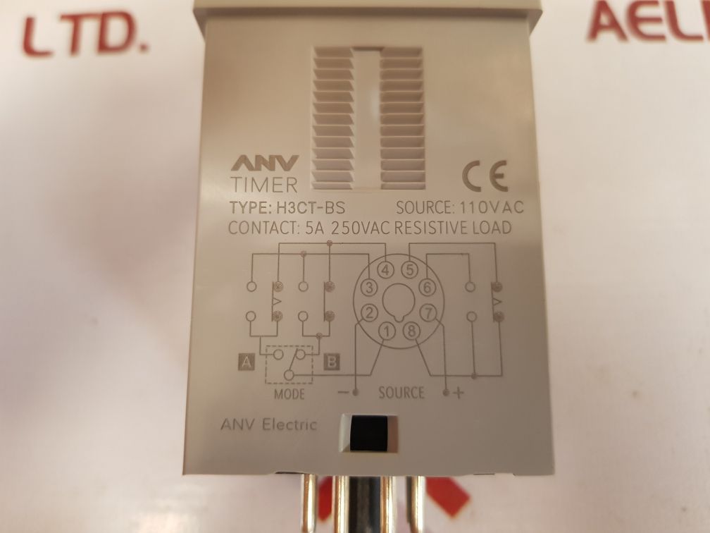 Anv Electric H3Ct-bs Multi-range Timer 5A 250Vac 30M 50/60 Hz