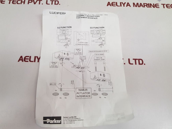Parker 341L9534 Interface Solenoid Valve New