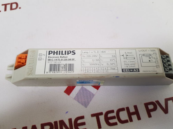 Philips Eb-c 118 Tl-d 220-240 Ep Electronic Ballast 50/60Hz Czm13333C