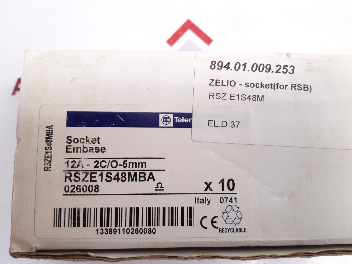 Set Of 9X Telemecanique Rsze 1S48M Socket Base (1Box = 9Pcs) - Aeliya Marine Tech
