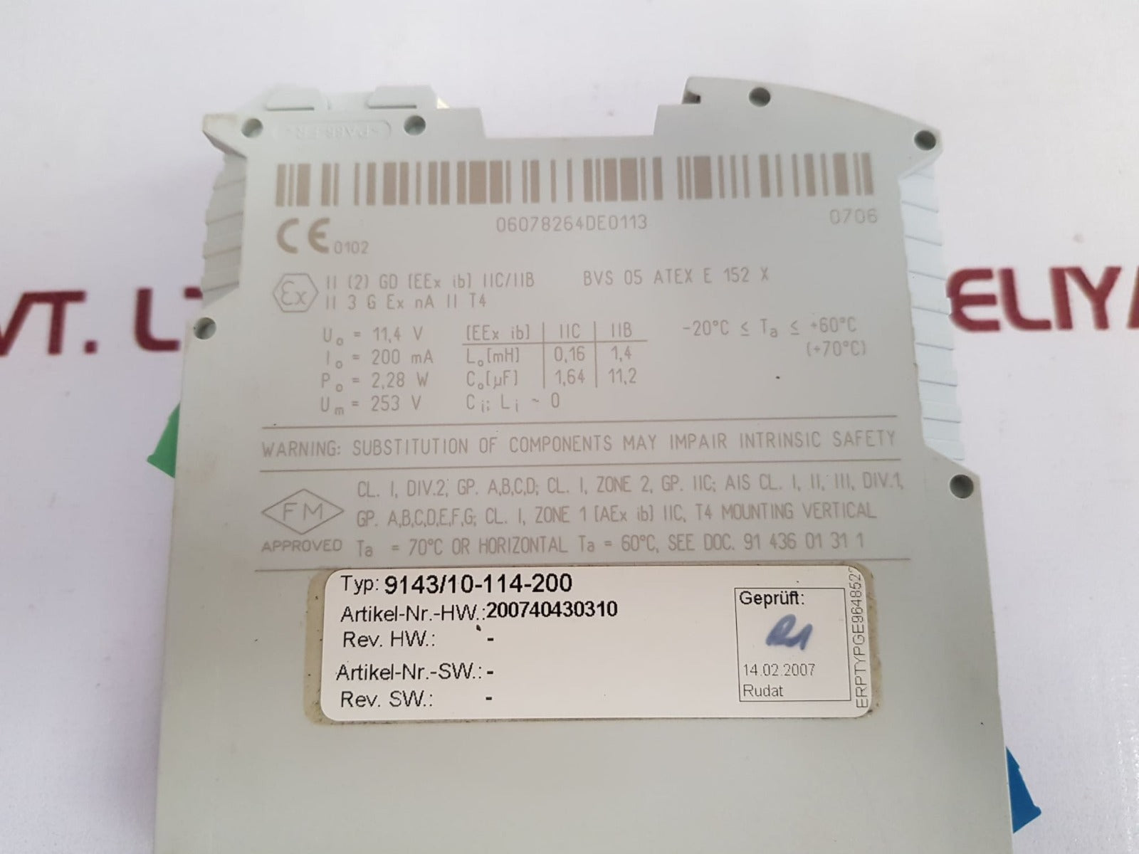 R.Stahl 9143/10-114-200-10 Power Supply - Aeliya Marine Tech