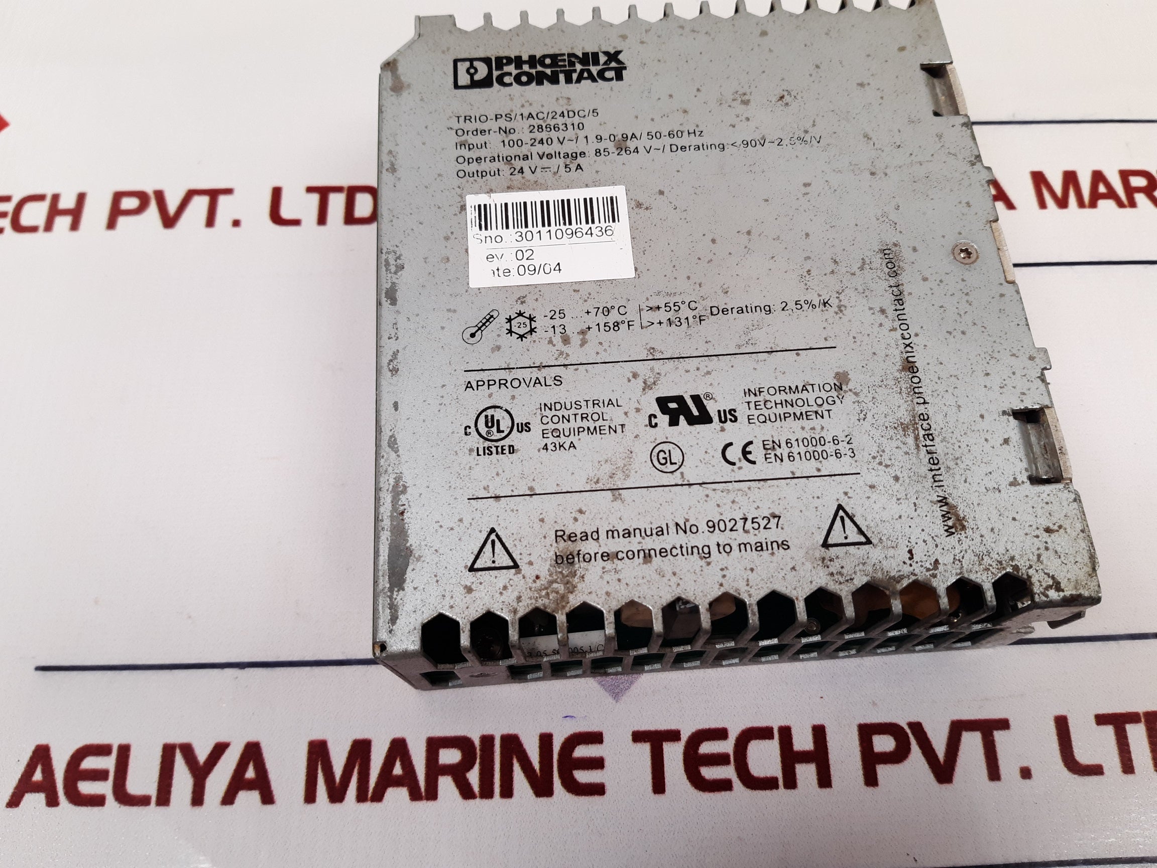 Phoenix Contact Trio-ps/1Ac/24Dc/5 Power Supply Module 2866310 (En 61000-6-2) (En 61000-6-3)