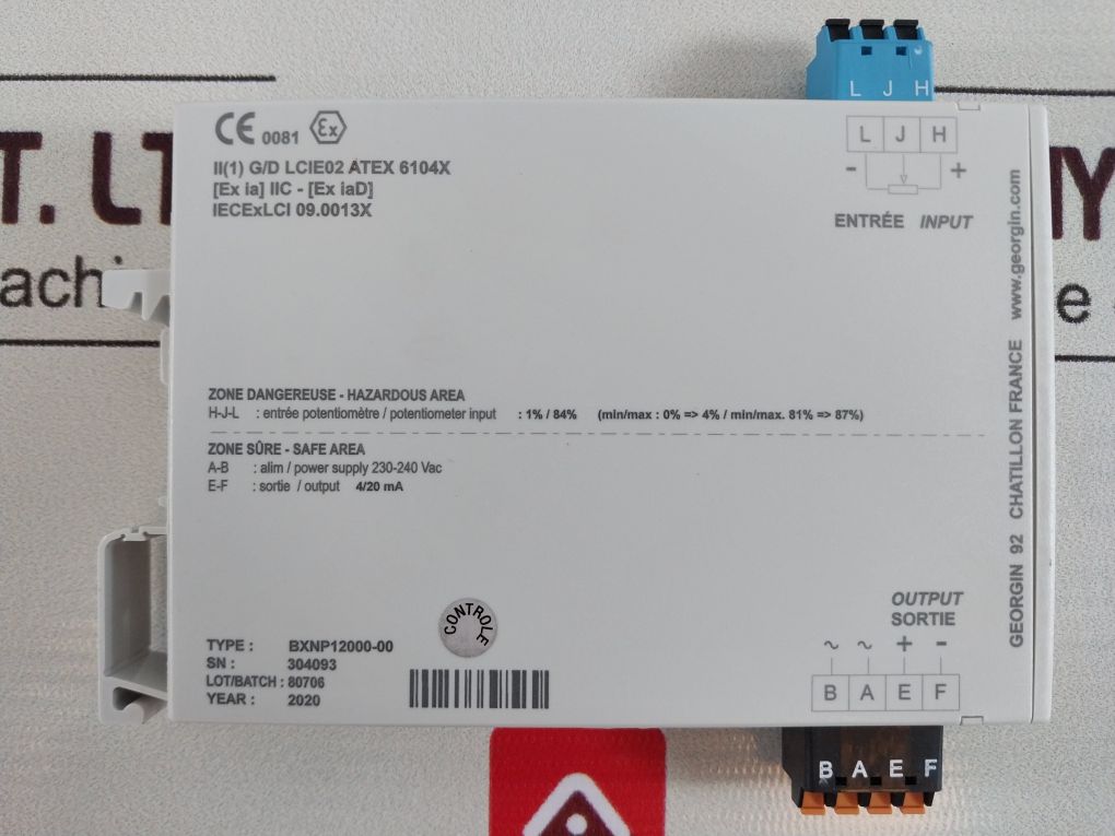 Georgin Bxnp12000-00 Isolated Converter 230-240 Vac