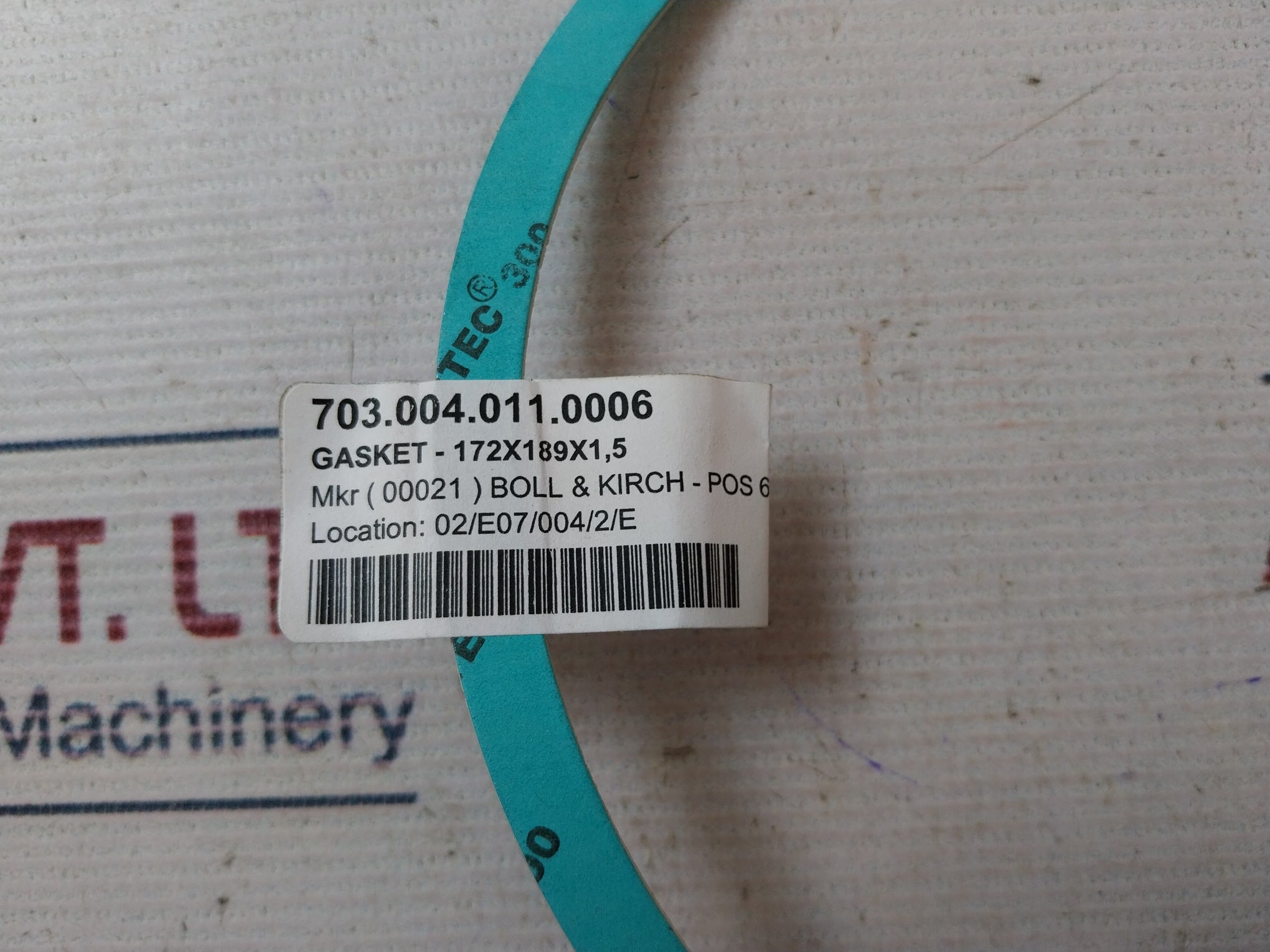 Lot of 8X Unitec 300 Gasket 703.004.011.0006, POS.6, 172X189X1,5