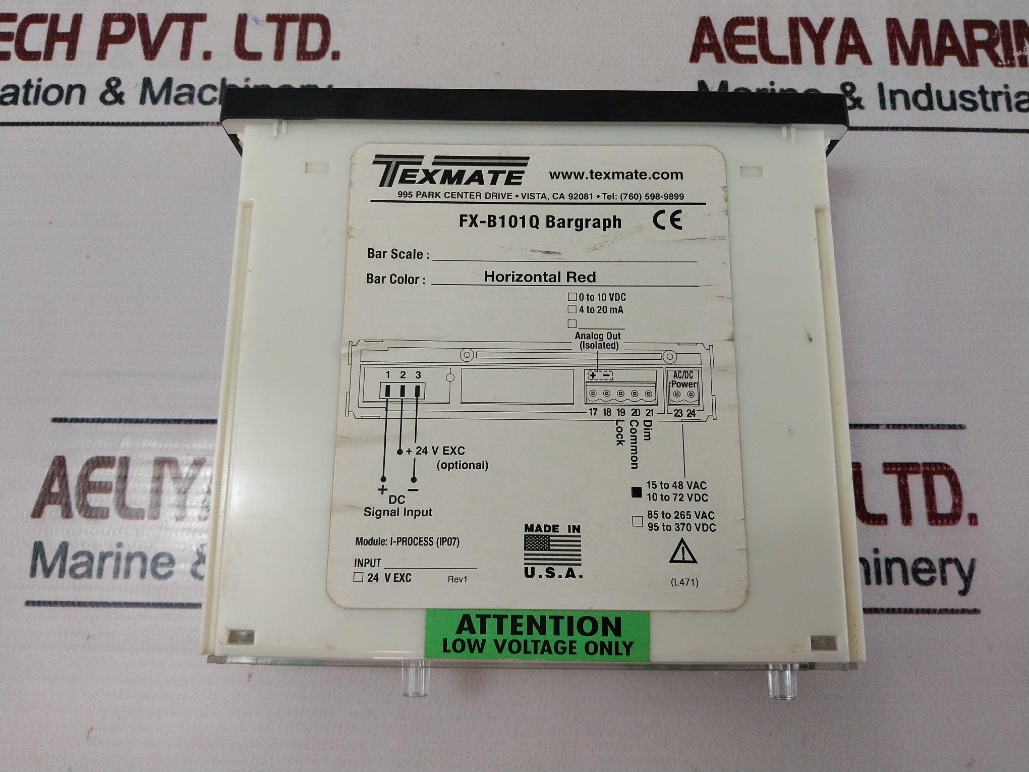 Texmate Fx-b101Q Bargraph Diverter Accumulator Pressure 0-7500 15 To 48 Vac