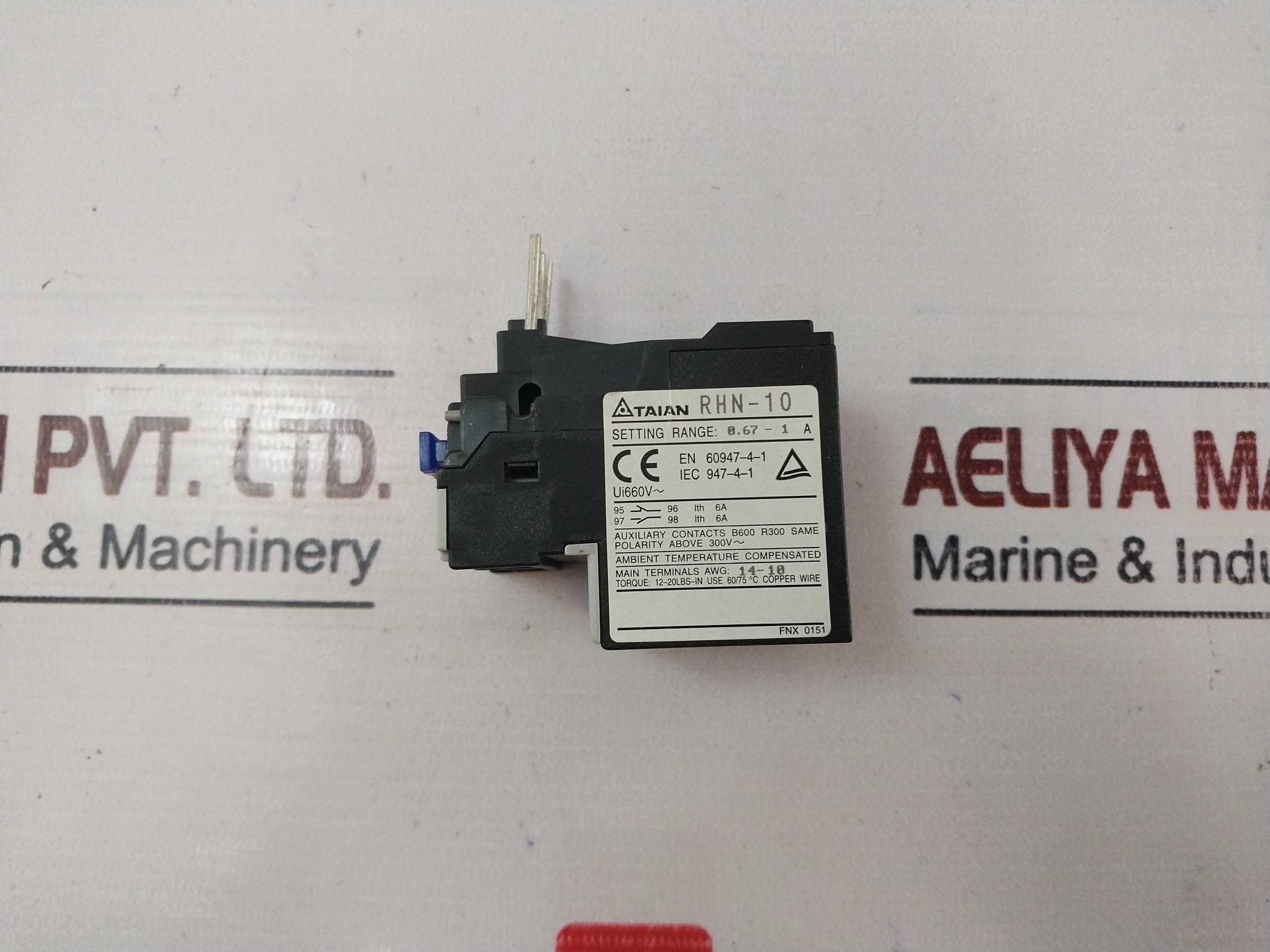 Taian Rhn-10A Thermal Overload Relay 6A 660V Ac
