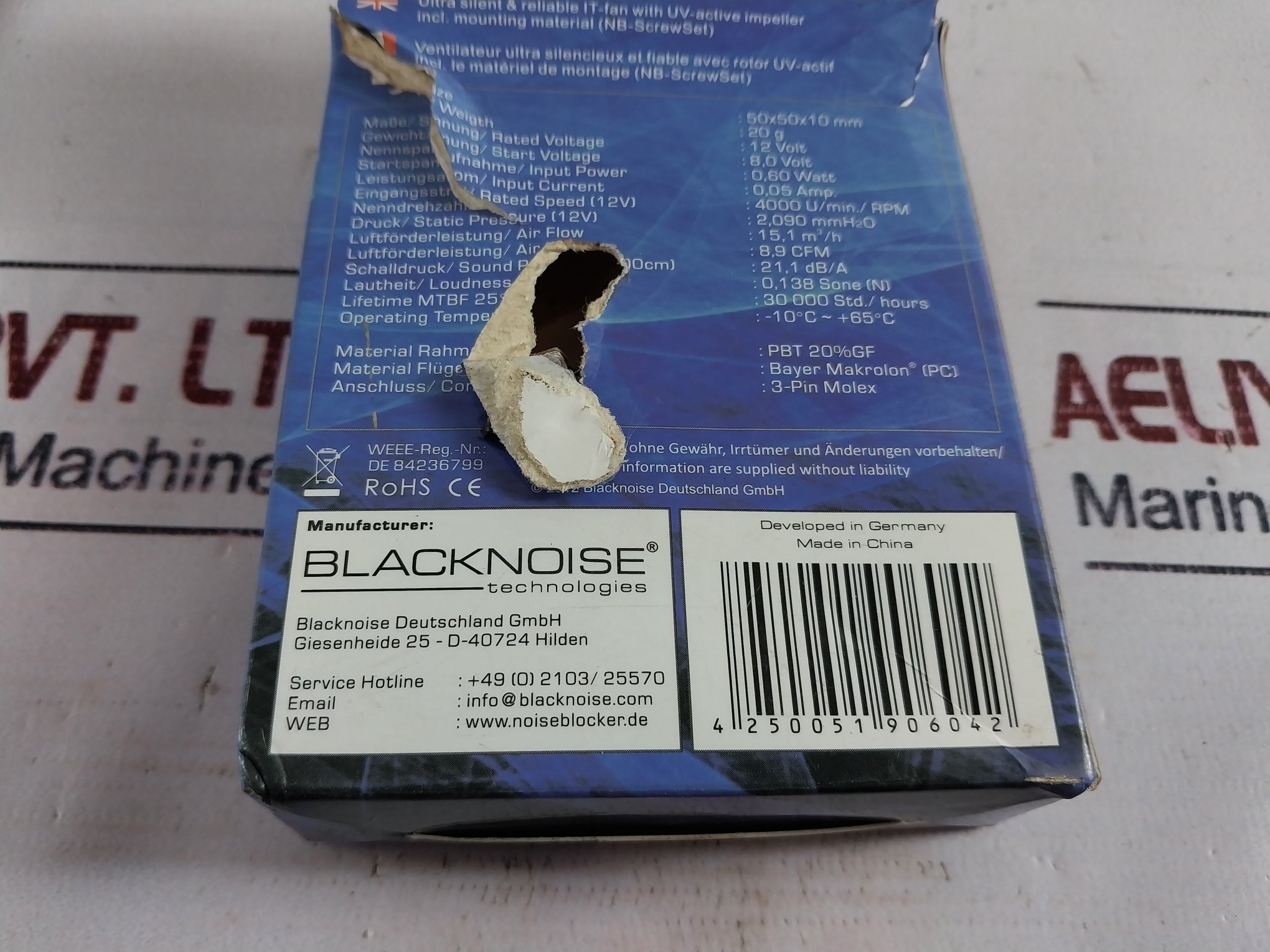 Noiseblocker Xs-2 Coolin 50×50×10Mm Fan 77Nobitrxs2 Dc12V