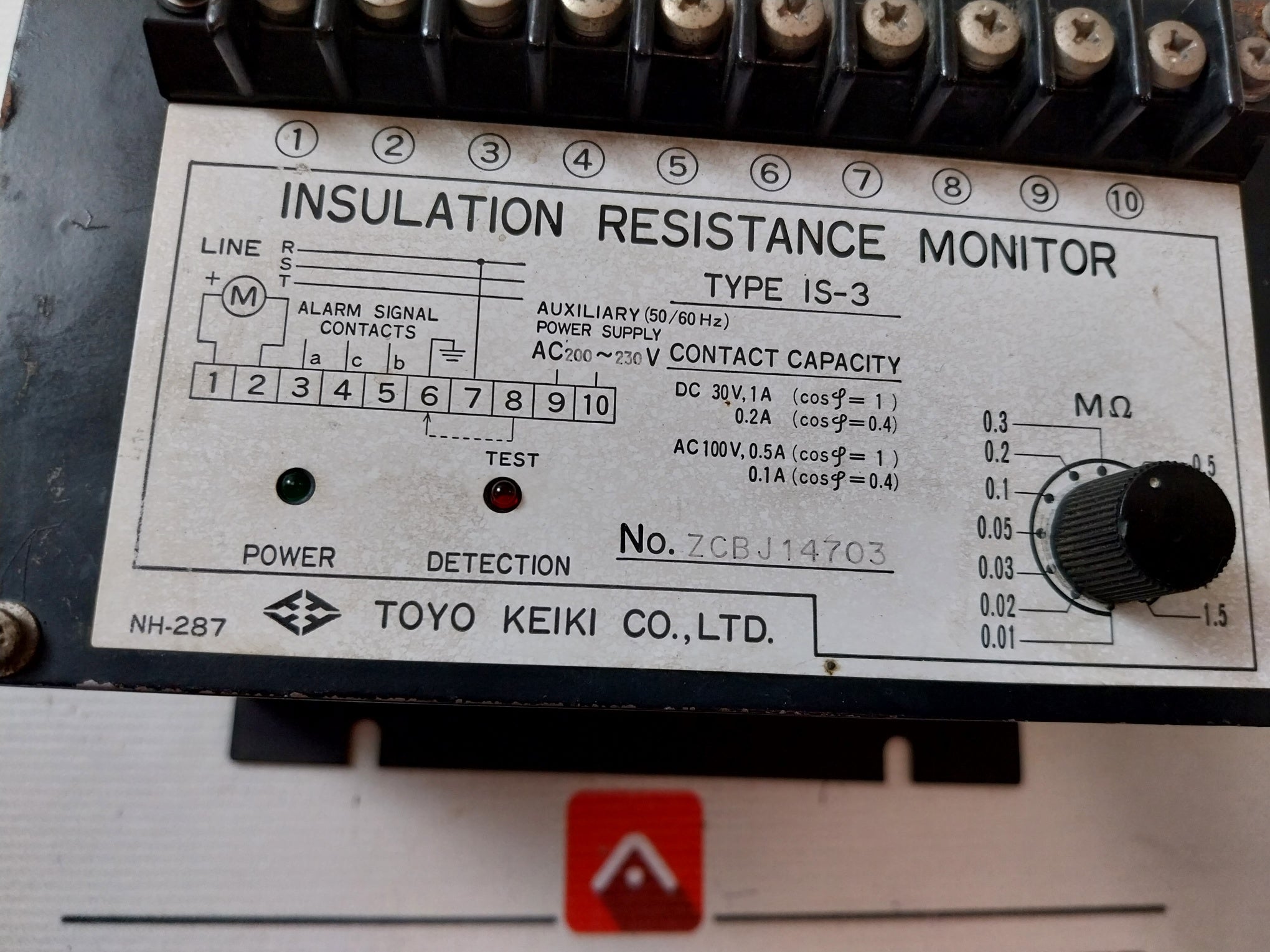 Toyo Keiki Is-3 Insulation Resistance Monitor Ac 200~230 V