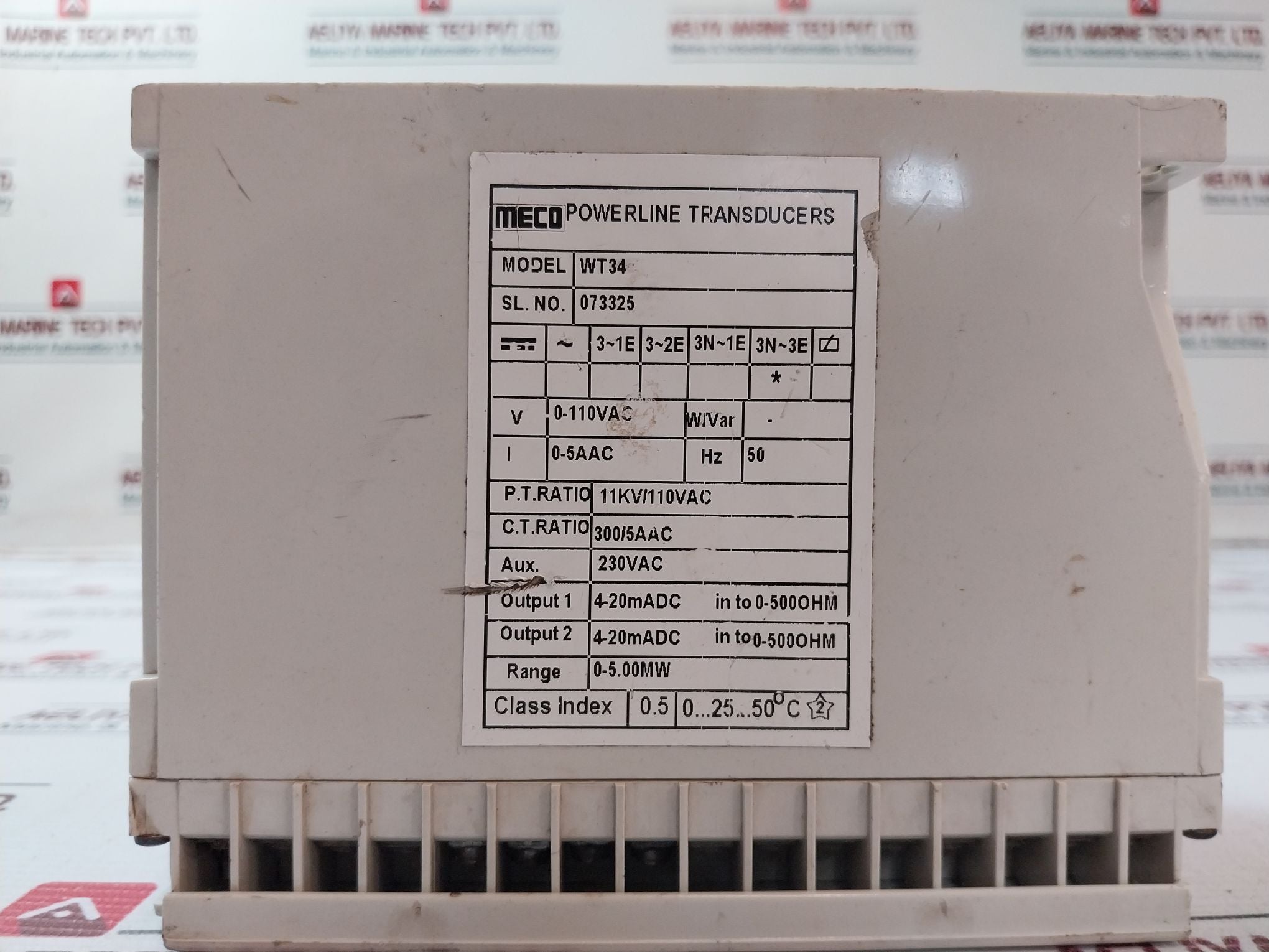 Meco WT34 Active Power Transducer 0-5.00mW 0-110 VAC