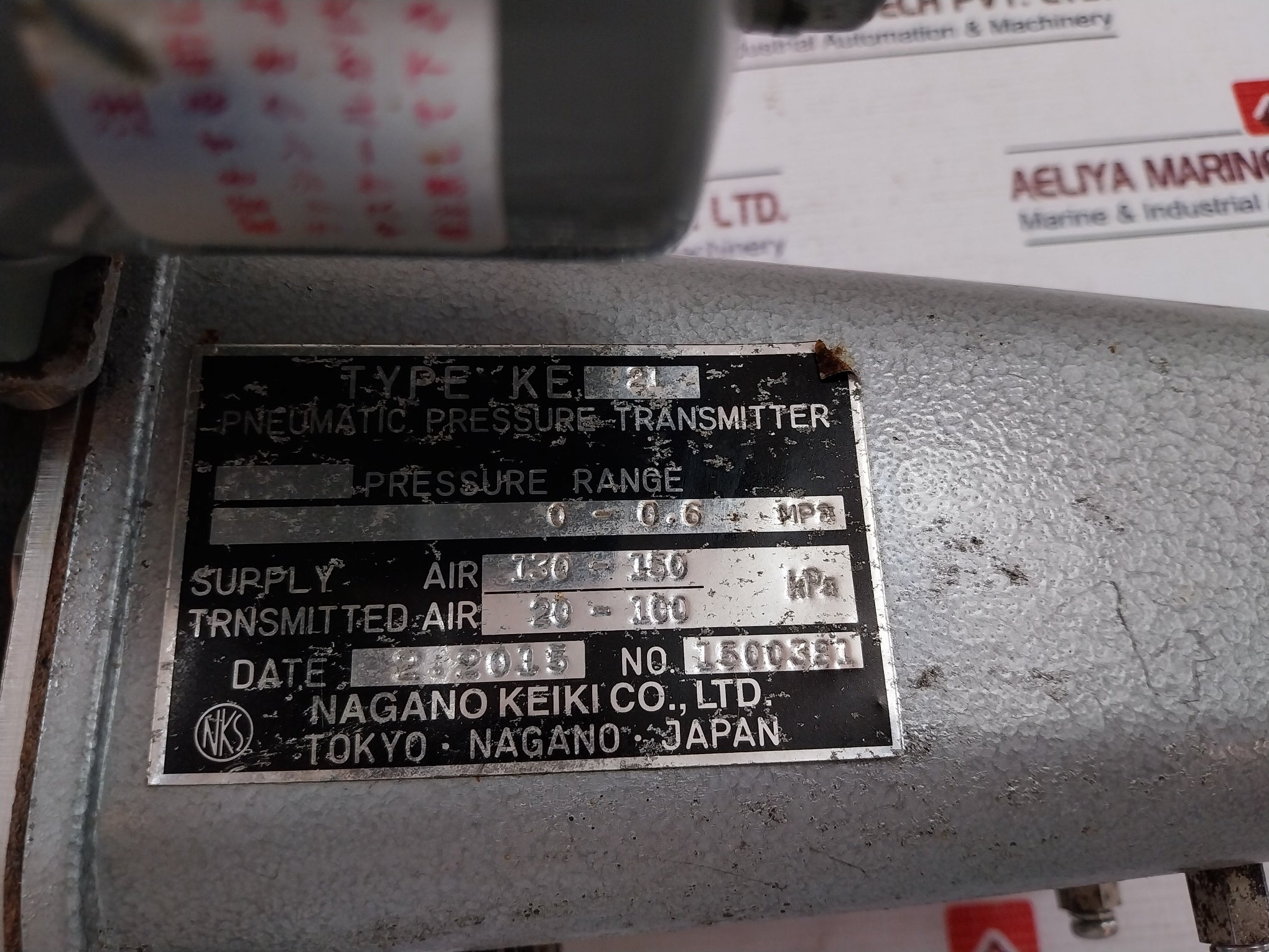 Nagano Keiki Ke 21 Pneumatic Pressure Transmitter W/ Air Regulator Xr 15