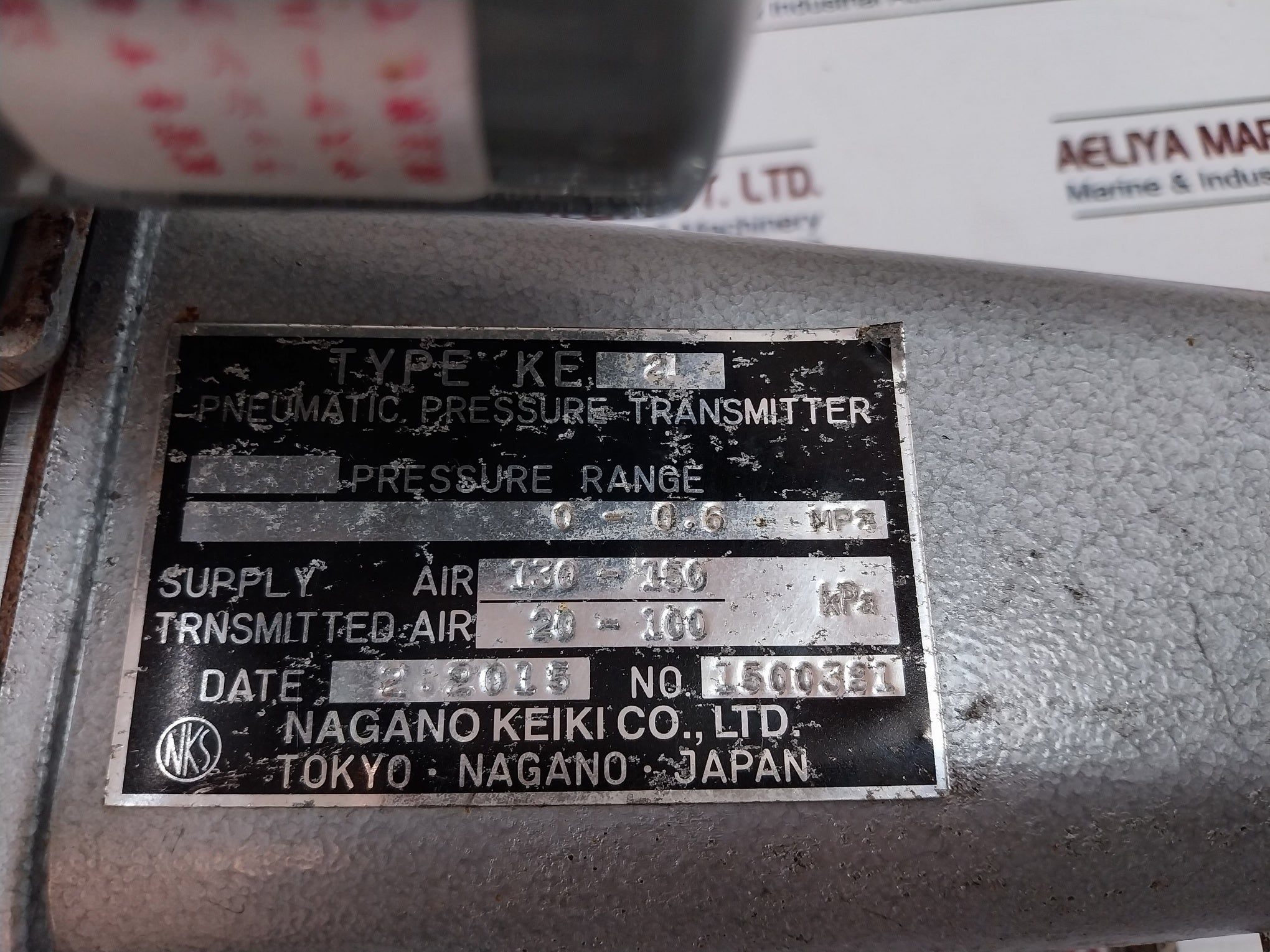 Nagano Keiki Ke 21 Pneumatic Pressure Transmitter W/ Air Regulator Xr 15