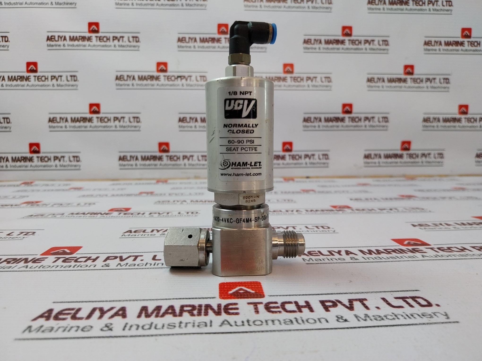 Ham-let Hm20-4Vkc-gf4M4-sp-300Psi Pneumatic Diaphragm Valve Ss316L 60-90 Psi