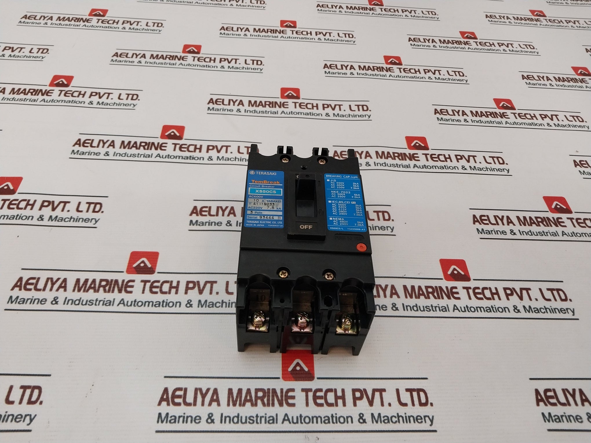 Terasaki Tembreak Xs50Cs 3 Pole Circuit Breaker 10A Ac600V