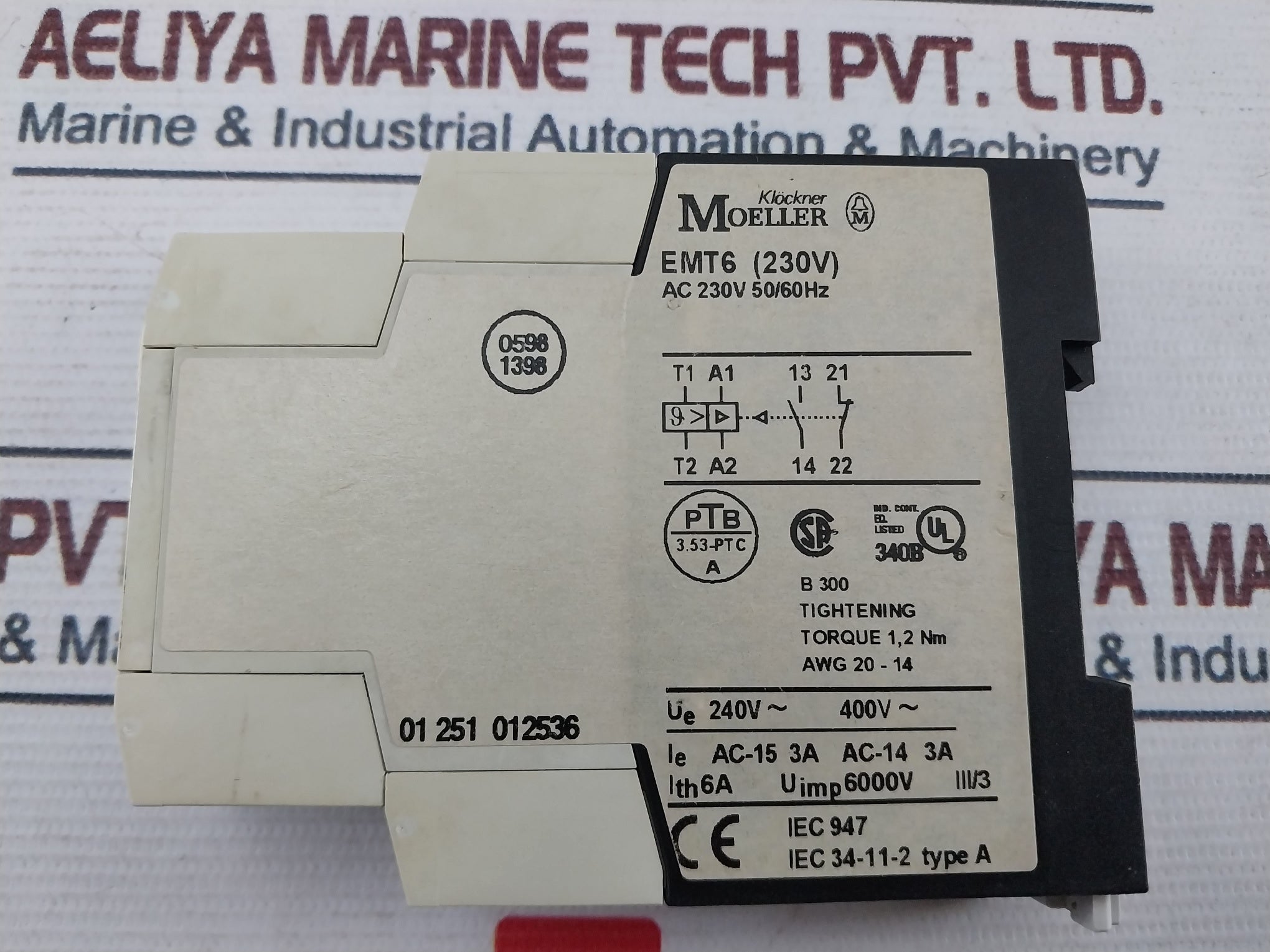 Klockner Moeller Emt6 (230V) Thermistor Overload Relay Ac-15 3A Ac-14 3A