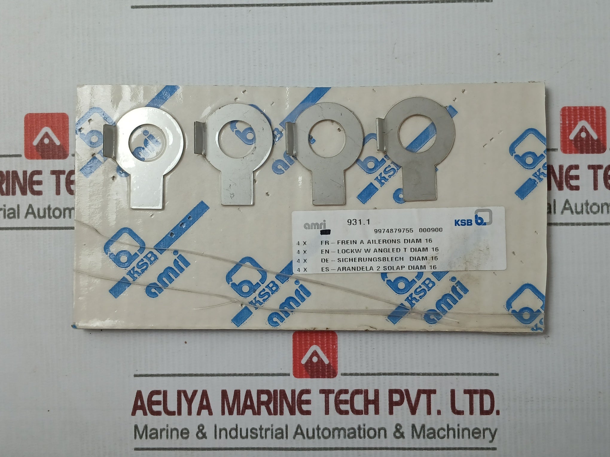 Ksb 9974879755 Washer 4 X En-lockw W Angled T Diam 14