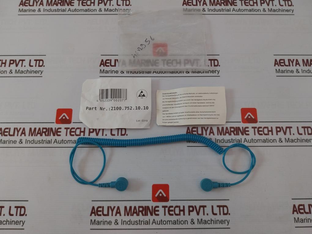 2100.752.10.10 Wristbands Coil Cord Cable 250Vac 1MΩ