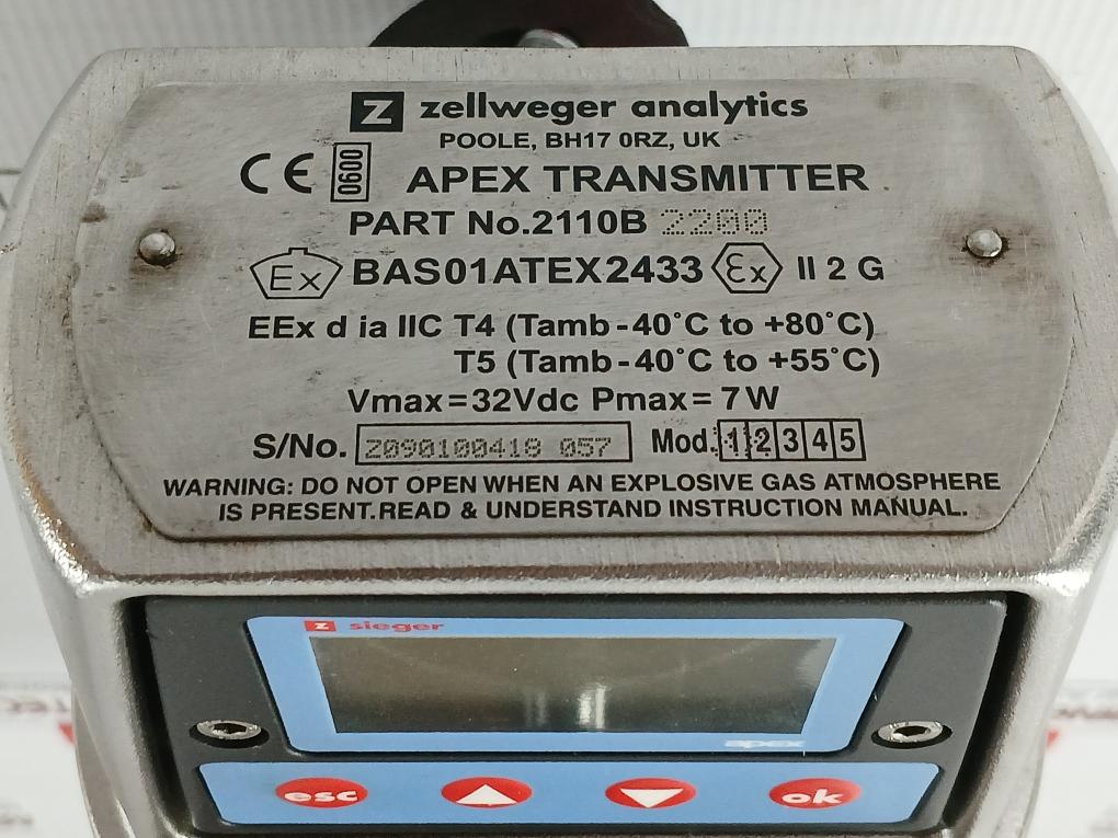 2110B 2200 Apex Transmitter Zellweger Analytics 32Vdc 7W