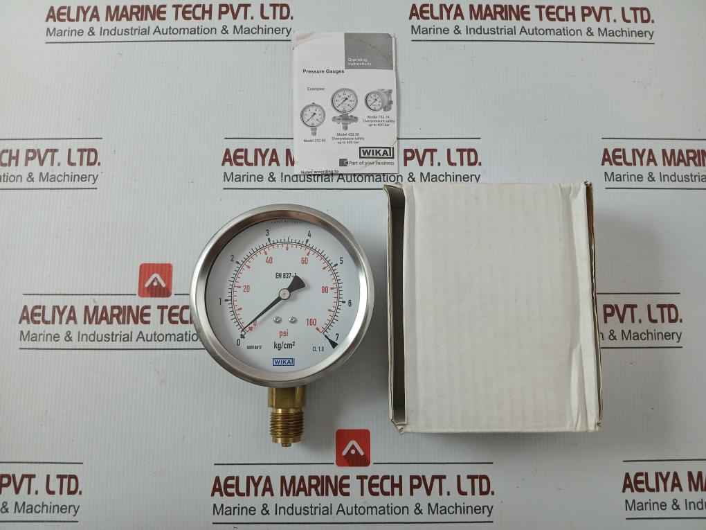 212.53.100 Pressure Gauge 0 To 100 Psi-7 Kg/Cm2 Wika