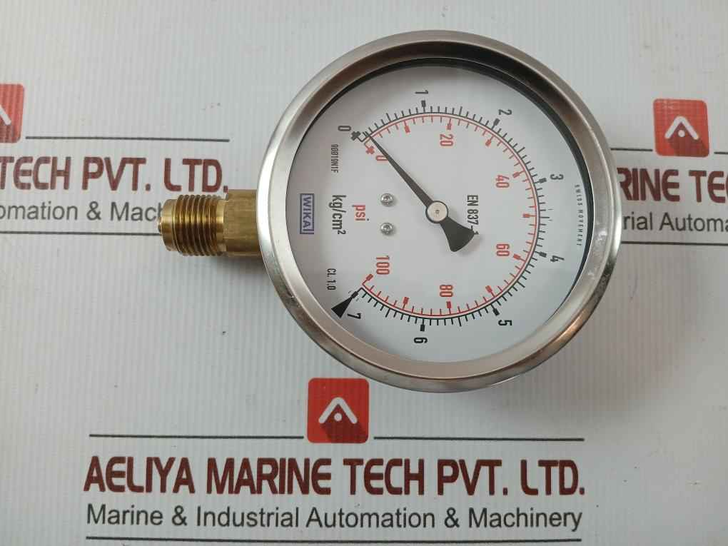 212.53.100 Pressure Gauge 0 To 100 Psi-7 Kg/Cm2 Wika