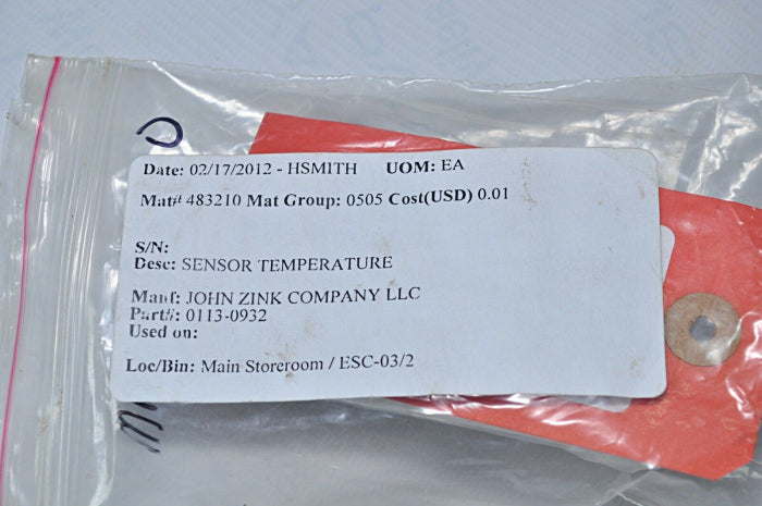 John zink 0113-0932 sensor temperature