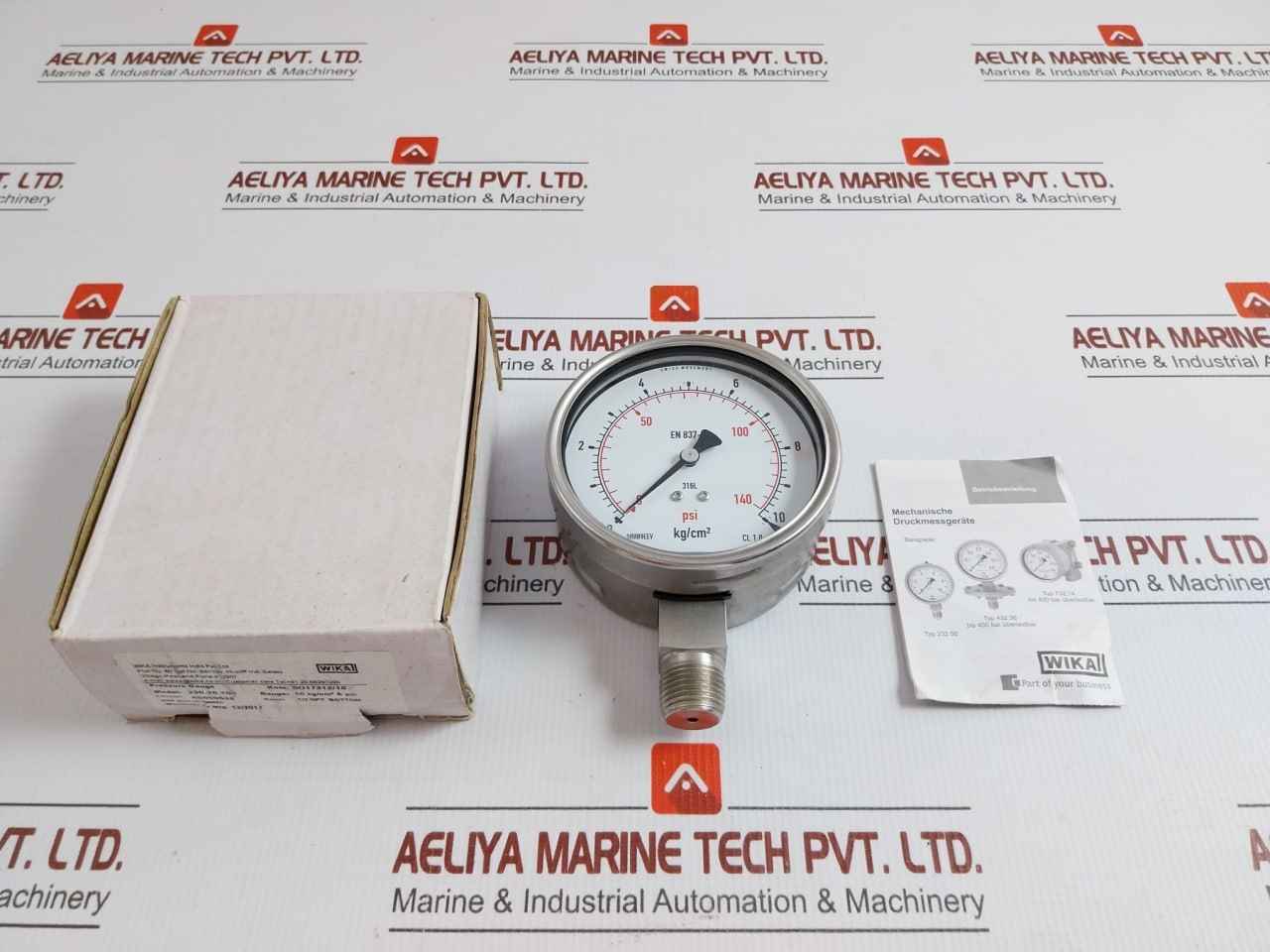 230.20.100 Pressure Gauge 0 To 140 Psi/0 To 10 Kg-cm2 Wika