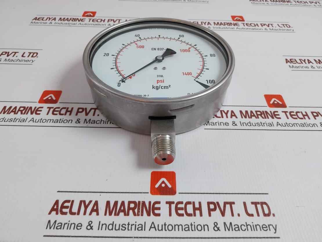 230.20.160 Pressure Gauge 100 Kg/Cm2 & Psi -40C To +70C Wika