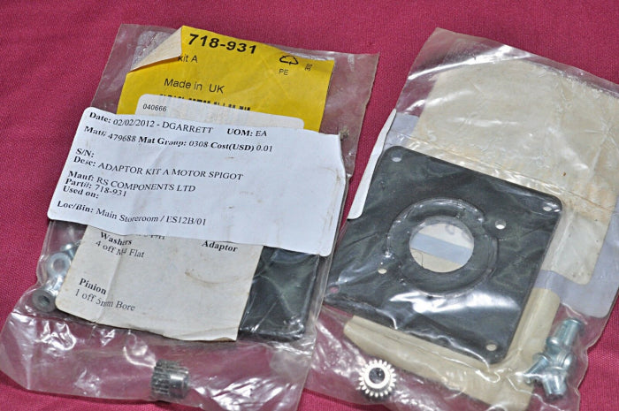 Rs components 718-931 adaptor kit a motor spigot