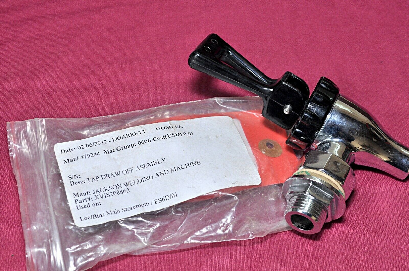 Jackson Welding Xvis208862 Tap Draw Off Asembly