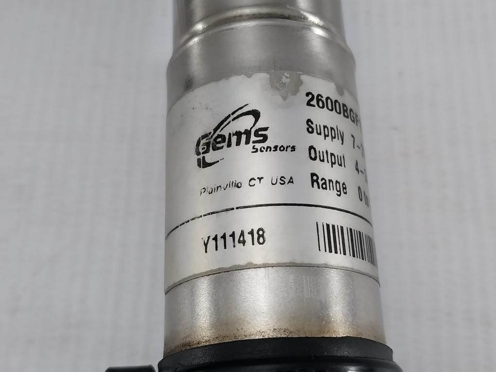 2600Bgf1519M3Ga Pressure Sensor Range - 0 To 15 Psig Gems Sensors 4-20 Ma