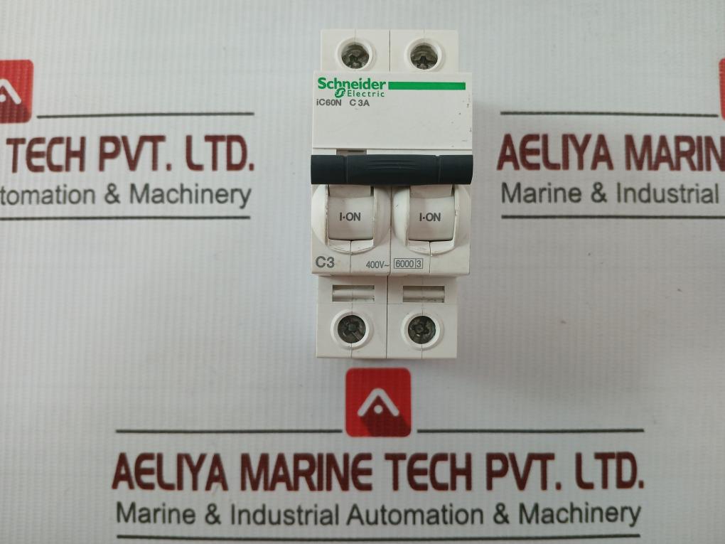 2 Pole Circuit Breaker 50/60Hz 3A Schneider Electric Ic60N A9F74203
