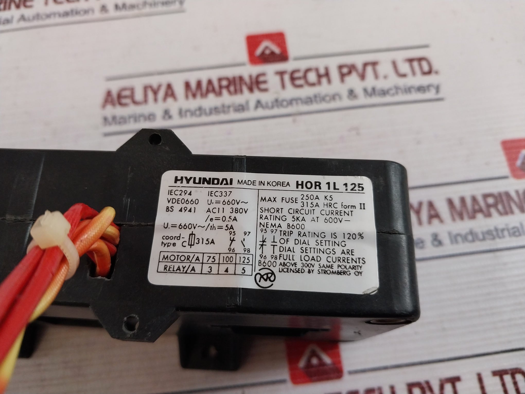 Hyundai Hor 1L 125 Thermal Overload Relay 5A 660V~