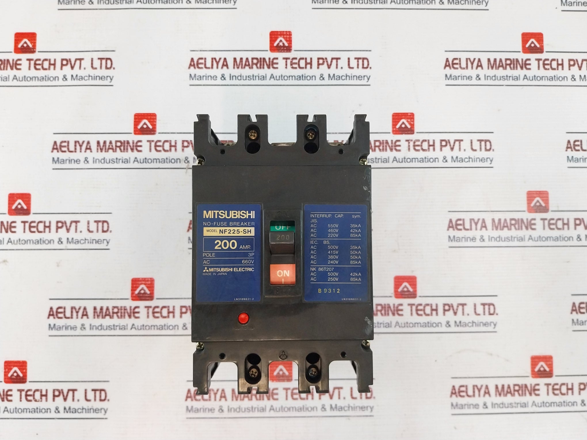 Mitsubishi Electric Nf225-sh 200Amp No-fuse Breaker 3Pole 660V