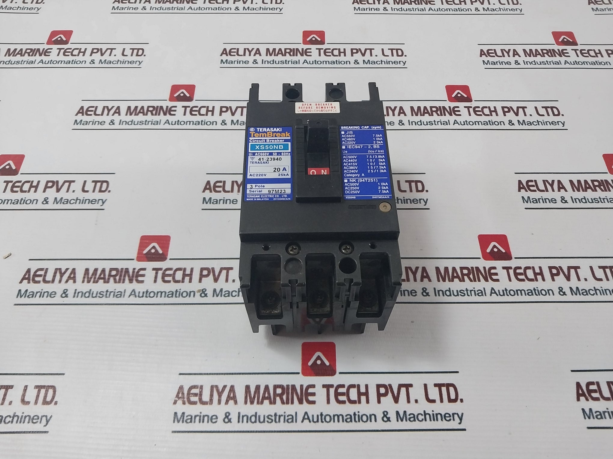 Terasaki Xs50Nb 3 Pole Circuit Breaker Ac660V 50-60Hz 20A