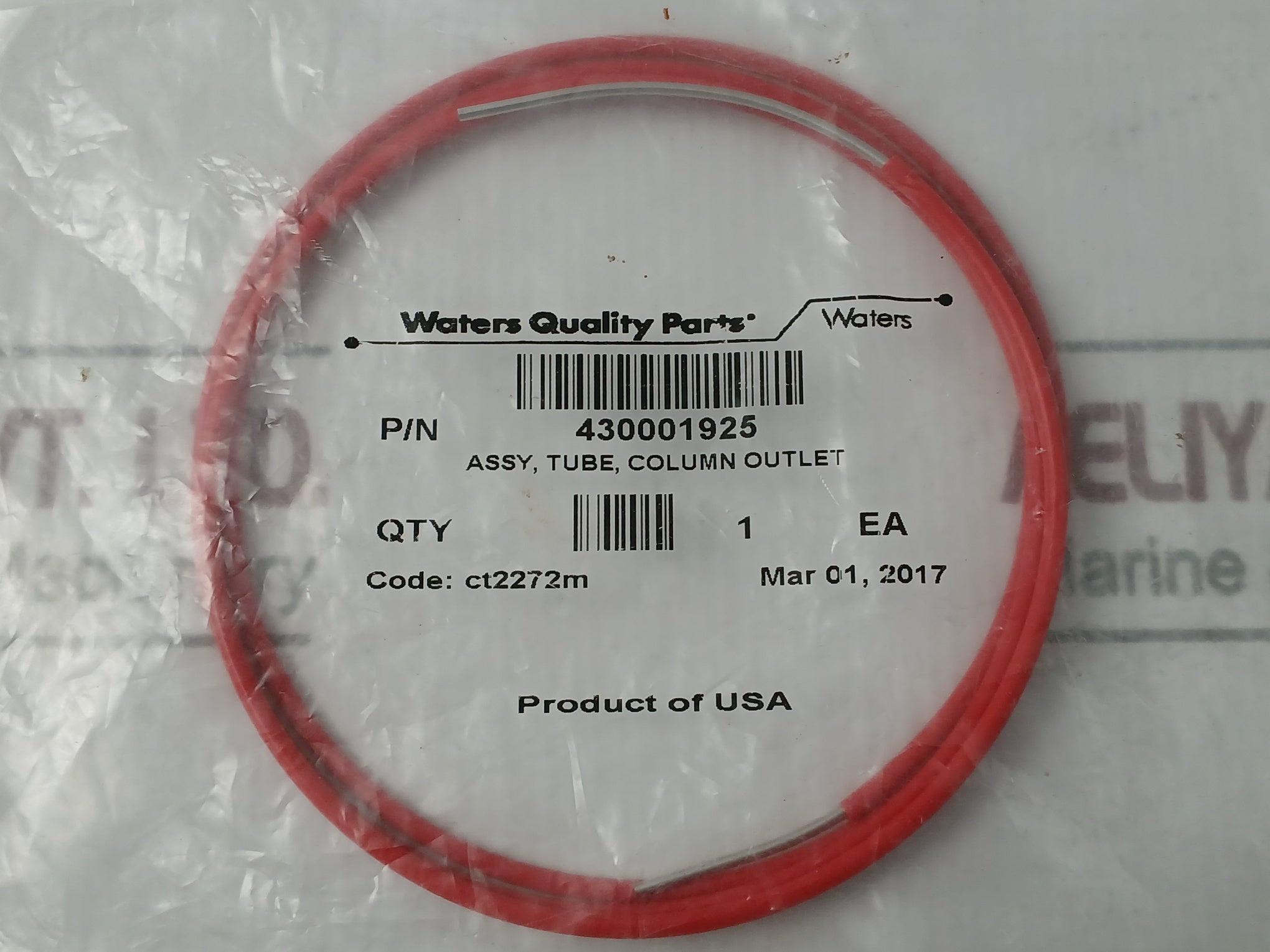 Waters 430001925 Column Outlet Tube Assembly