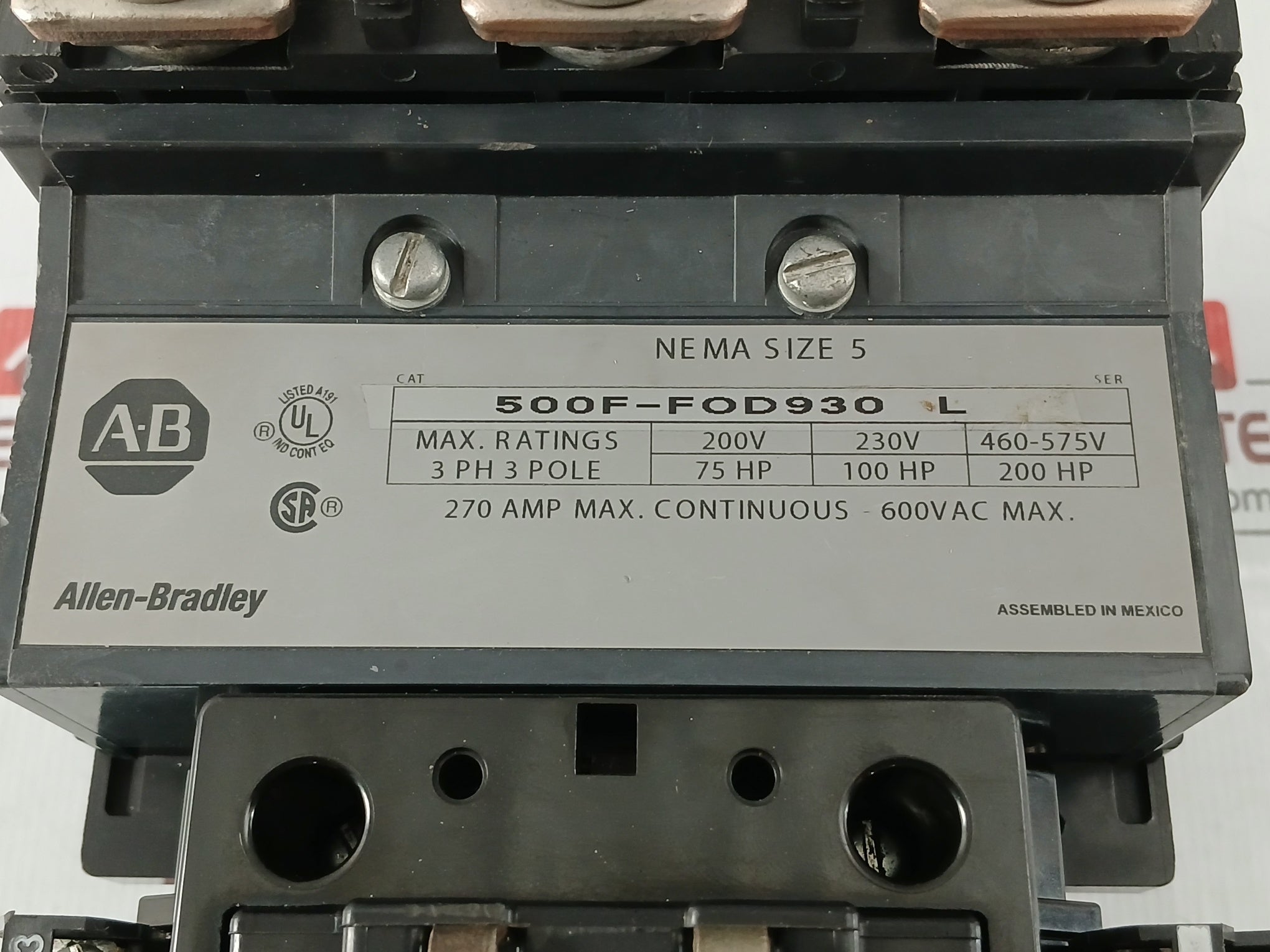 3-Pole-Ac-Dc-Contactor-Nema-Size-5-Allen-Bradley-460-575v-50-60hz-500f-Fod930-6