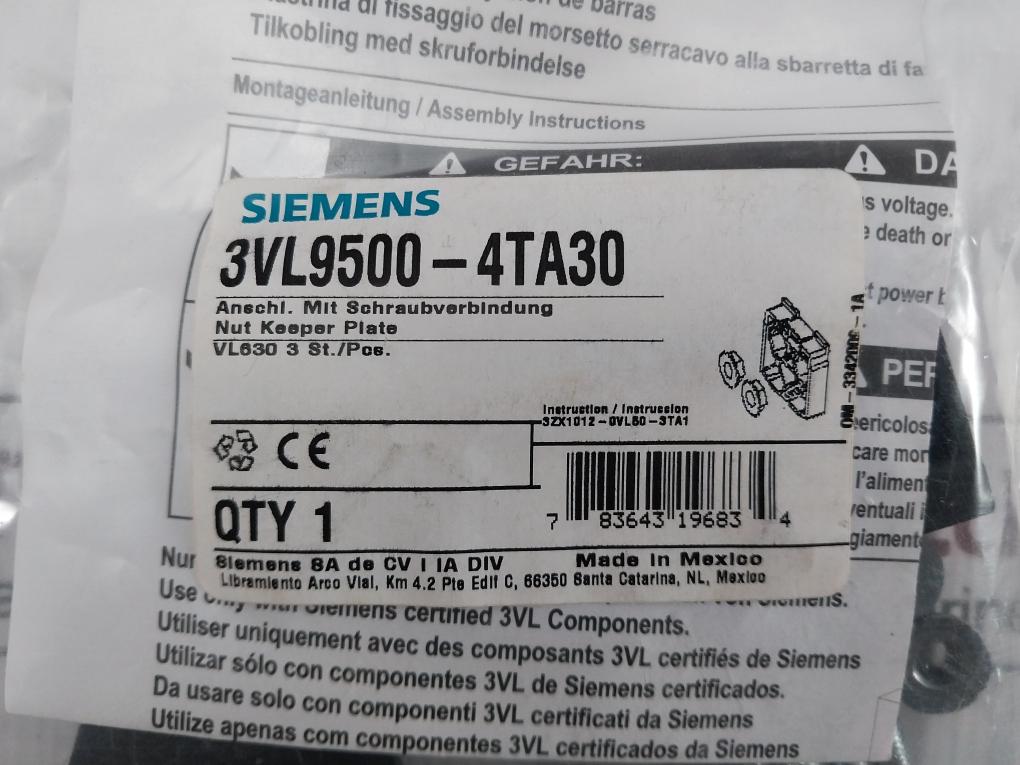 3-pole Molded Case Circuit Breaker 3Vl5763-2Dc36-0Ae1 Siemens
