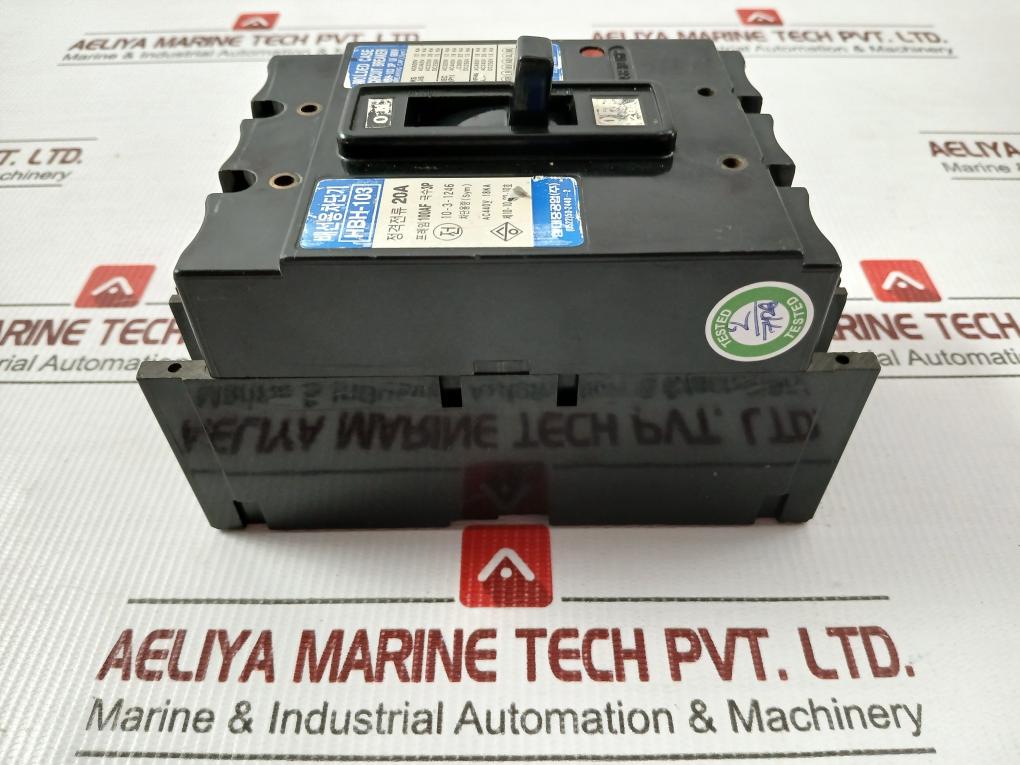 3-pole Molded Case Circuit Breaker Hbh-103 Hyundai 660V/20A
