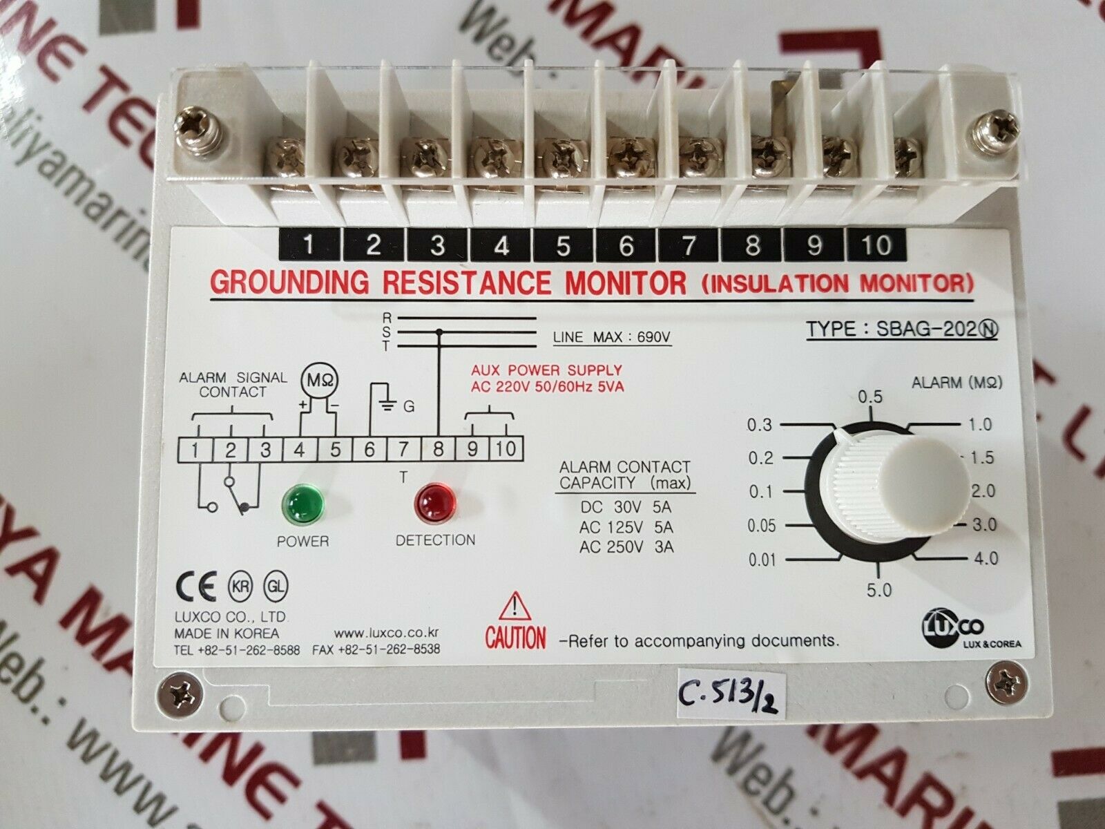 Luxco SBAG-202 Grounding Resistance Monitor(Insulation Monitor)
