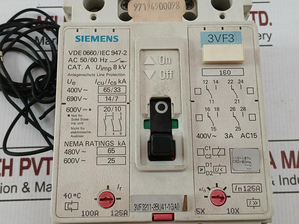 3Vf3211-2Bu41-1Ga0 Siemens Uimp-8Kv Three And Four-pole Circuit-breaker