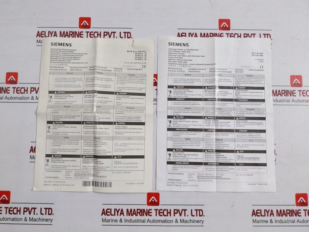 3Vl4740-3Se36-0Aa0 Siemens Molded Case Circuit Breaker 50/60 Hz
