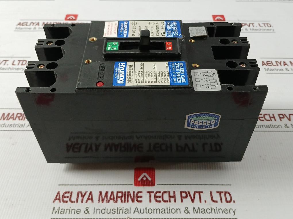 3P Molded Case Circuit Breaker 175A Ac600V 22Ka Hyundai Hbh-203