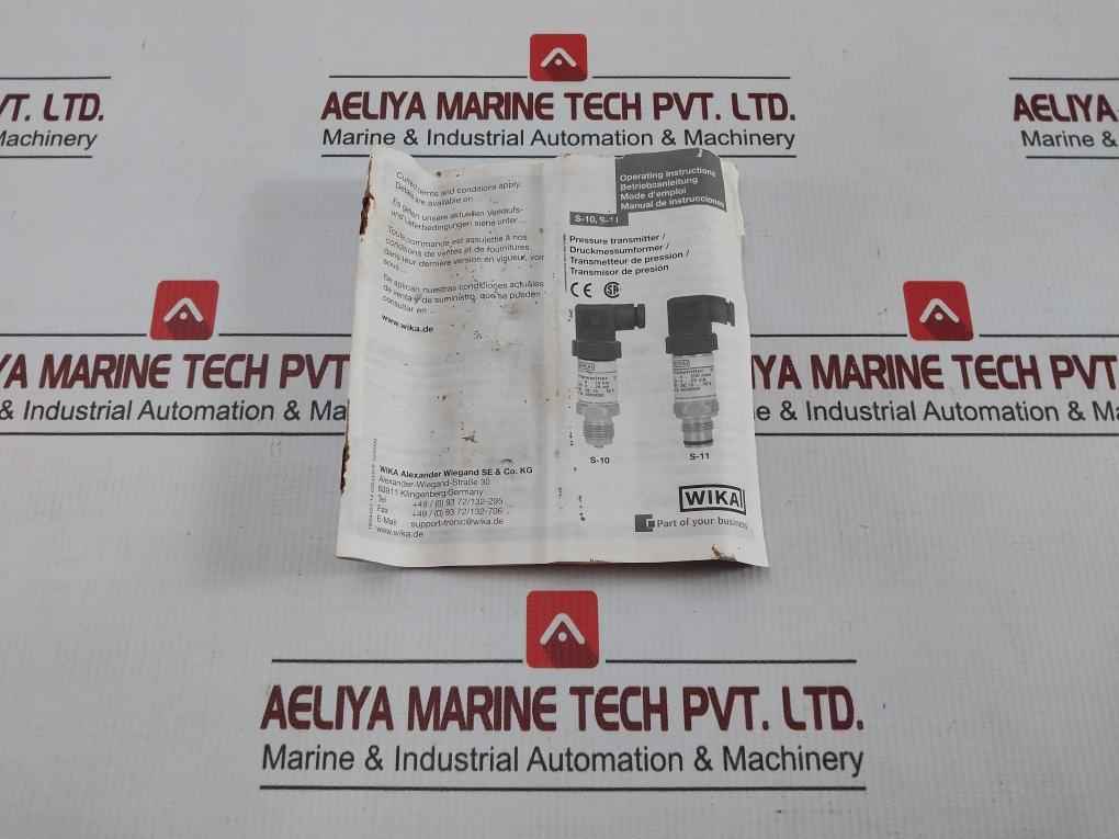 4-20 Ma Pressure Transmitter 7495581 Wika -1..0 Bar Ip 65