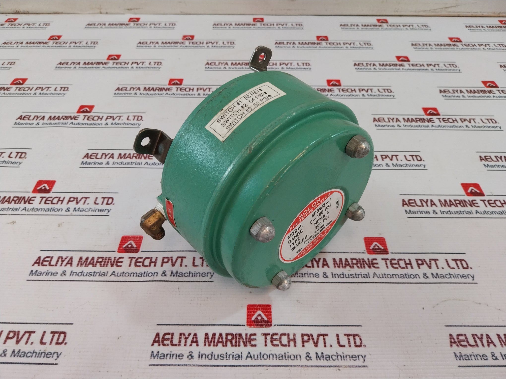Solon 6Psw3-1 Pressure Switch 0-100 Psi 15A-125/250/480 Vac