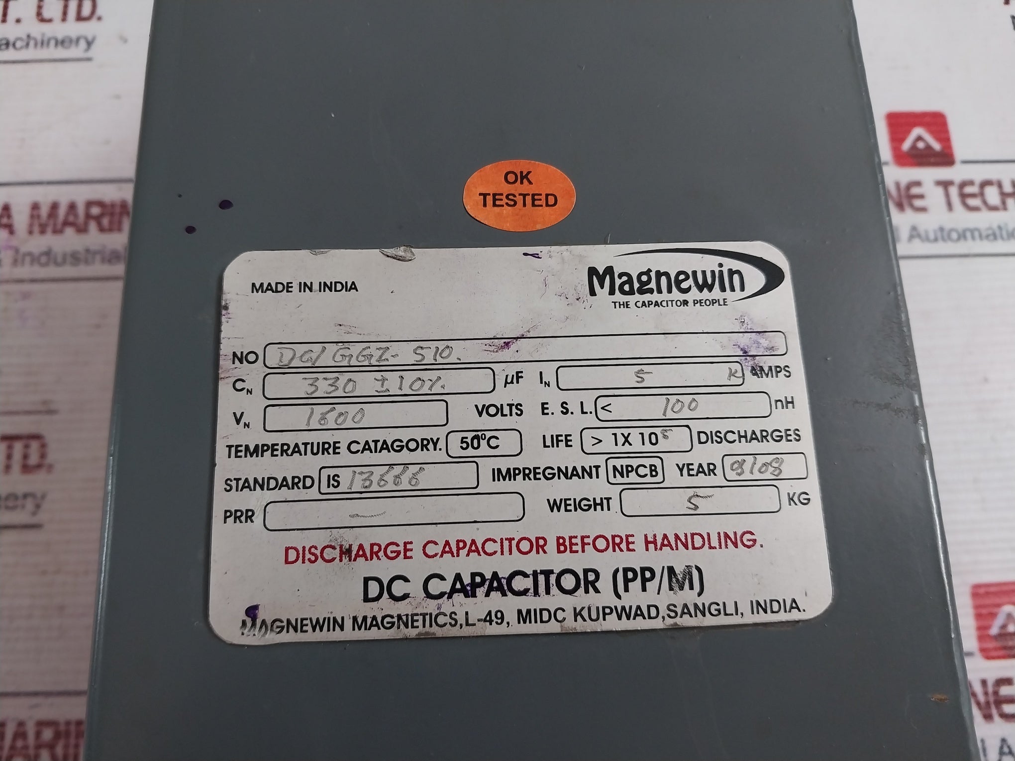 Magnewin Magnetics Dc/Ggz-510 Dc Capacitor (Pp/M) 5K Amps