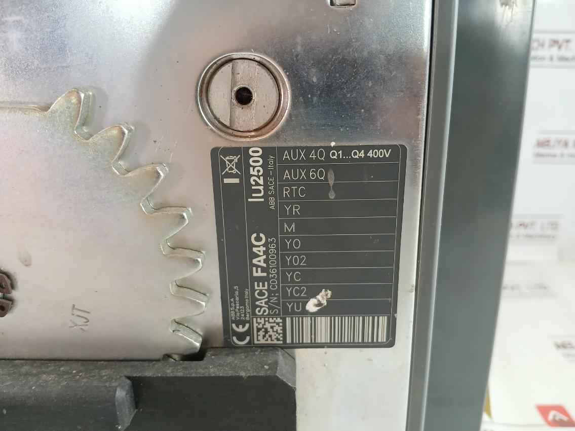 50/60Hz 2500A Sace Formula Air Circuit Breaker Part No: Fa4C Abb