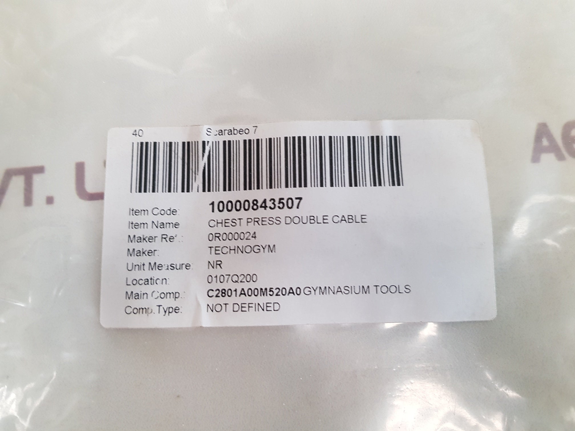 10000843507 Technogym Chest Press Double Cable, 0R000024