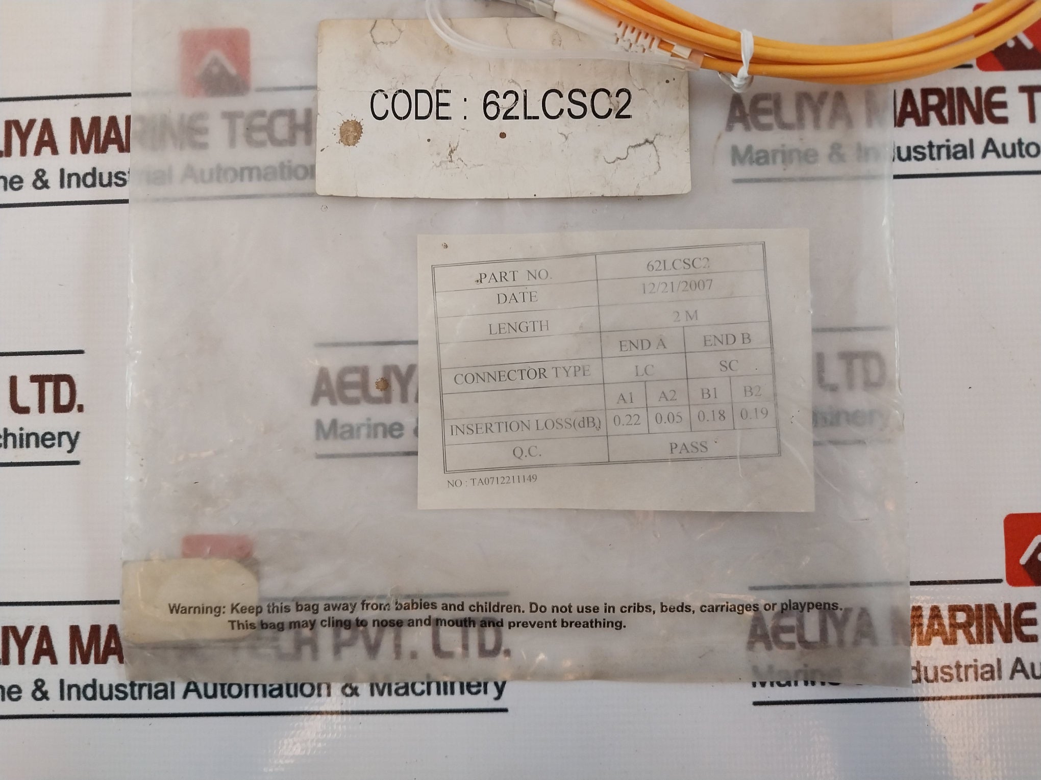 62LCSC2 2M Fiber Optic Cable