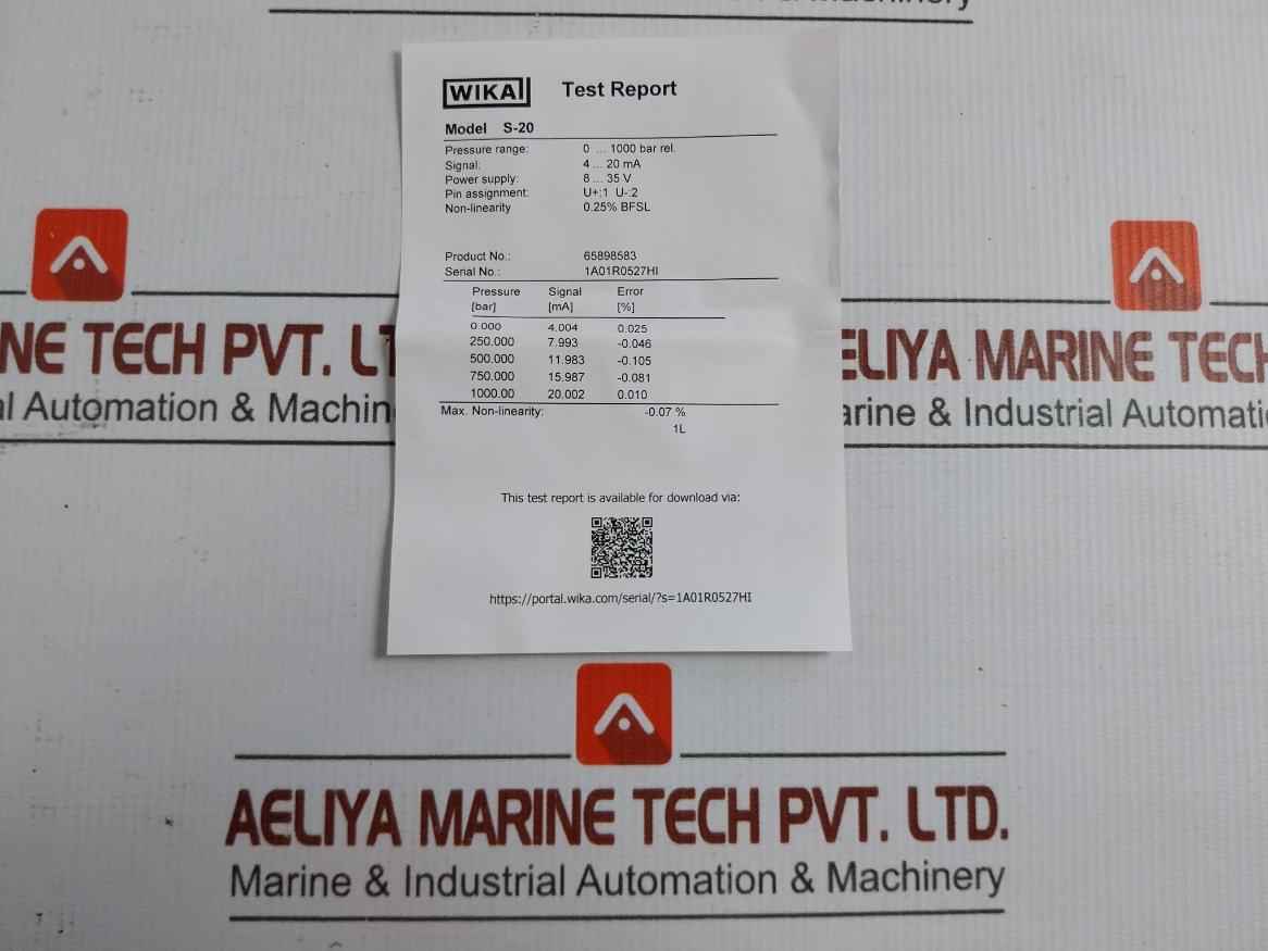 65898583 Pressure Transmitter Power Supply - 8-35 V Max. 25 Ma Wika