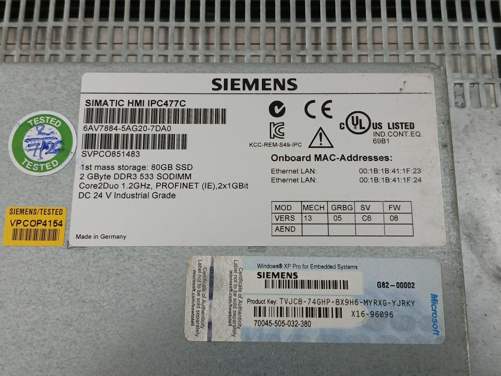 6Av7884-5Ag20-7Da0 Monitoring Alarm & Control System 24V Siemens